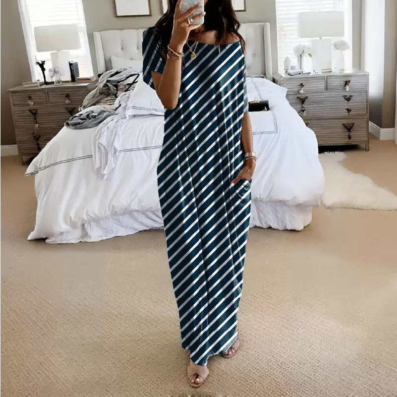 Elegantes Maxikleid mit kurzen Ärmeln – Bild 6 | LuxeStyle