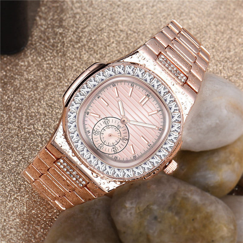 Herrenuhr mit Legierungsband und Strass-Akzenten – Bild 7 | LuxeStyle