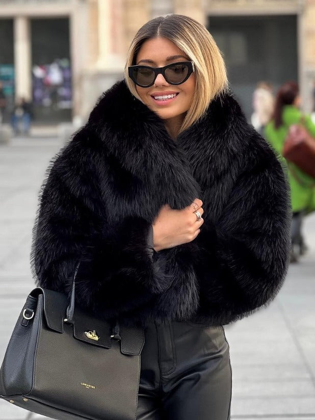 Winter Plüschjacke – Flauschige Lapel Jacke