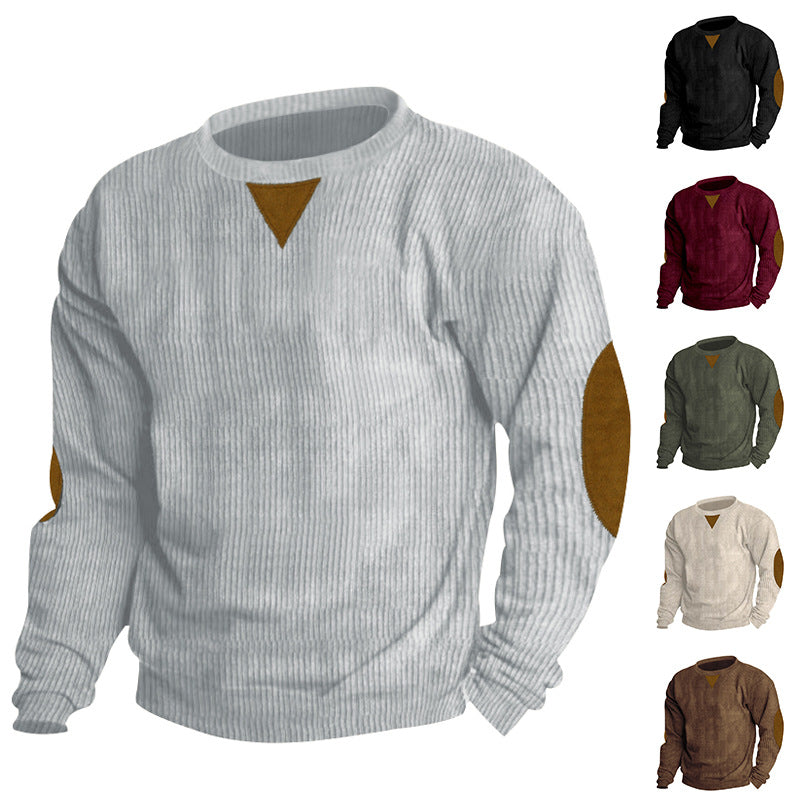 Kordsamt Langarm-Sweatshirt mit Rundhals – Bild 3 | LuxeStyle