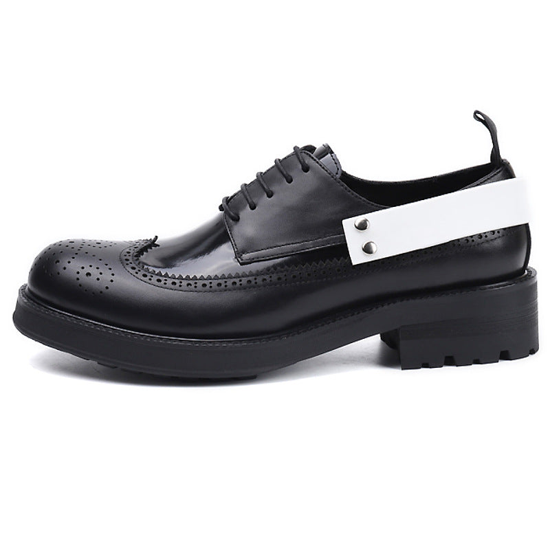 Elegante handgemachte Lederschuhe mit dicker Sohle