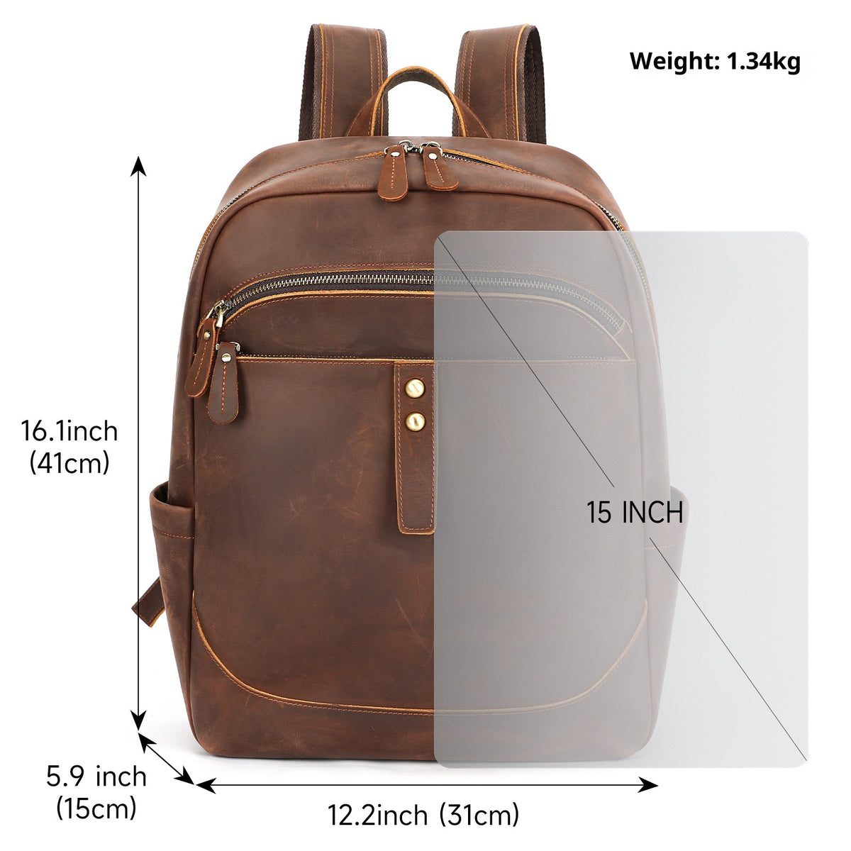 Business Rucksack aus Leder mit Laptopfach | LuxeStyle