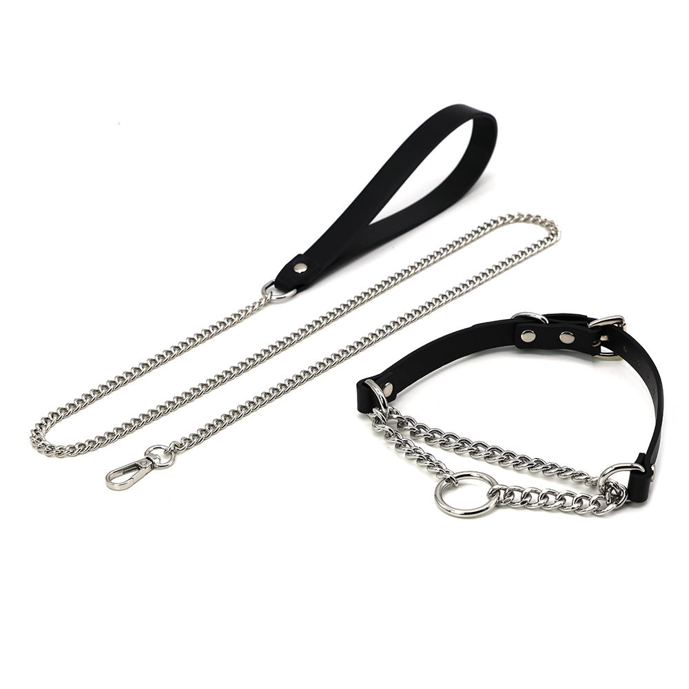 Halsband mit Leine aus Leder – Bild 5 | LuxeStyle