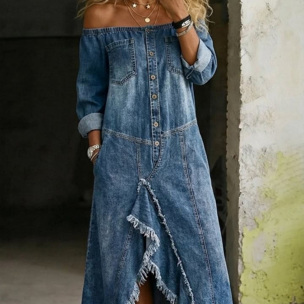 Denim-Kleid blau