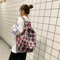 Koreanischer Plaid-Rucksack aus Canvas | LuxeStyle