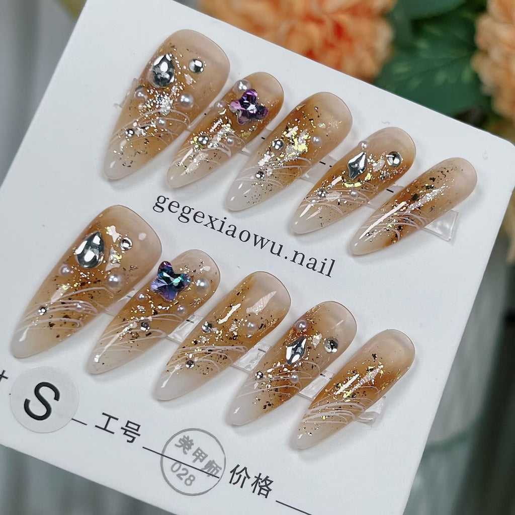 Handgemachte abnehmbare Mandel-Nagelsticker – Bild 5 | LuxeStyle
