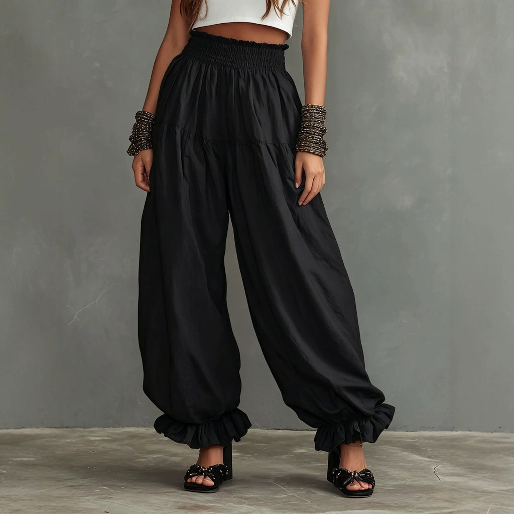 Loose Fit High Waist Stoffhose