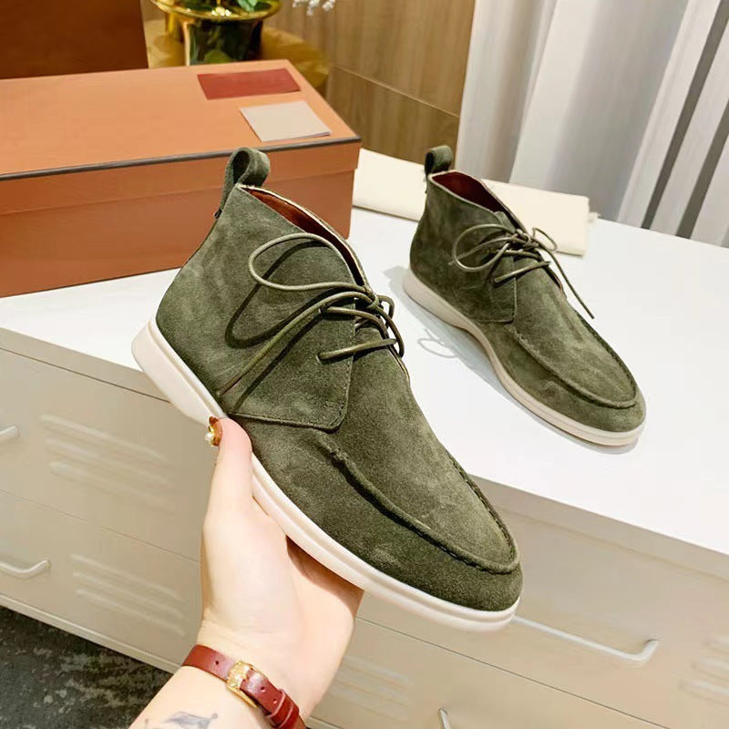 Herren Mid-Top Schnürstiefeletten Mattleder
