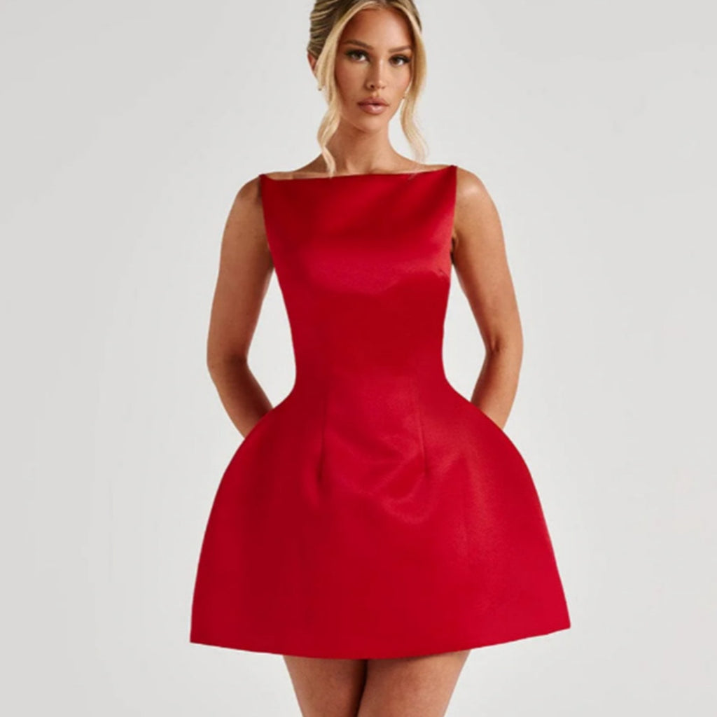 A‑Line Pullover‑Kleid in Rot oder Schwarz – Bild 4 | LuxeStyle
