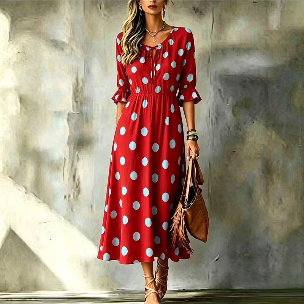 Midikleid mit Wellenmuster