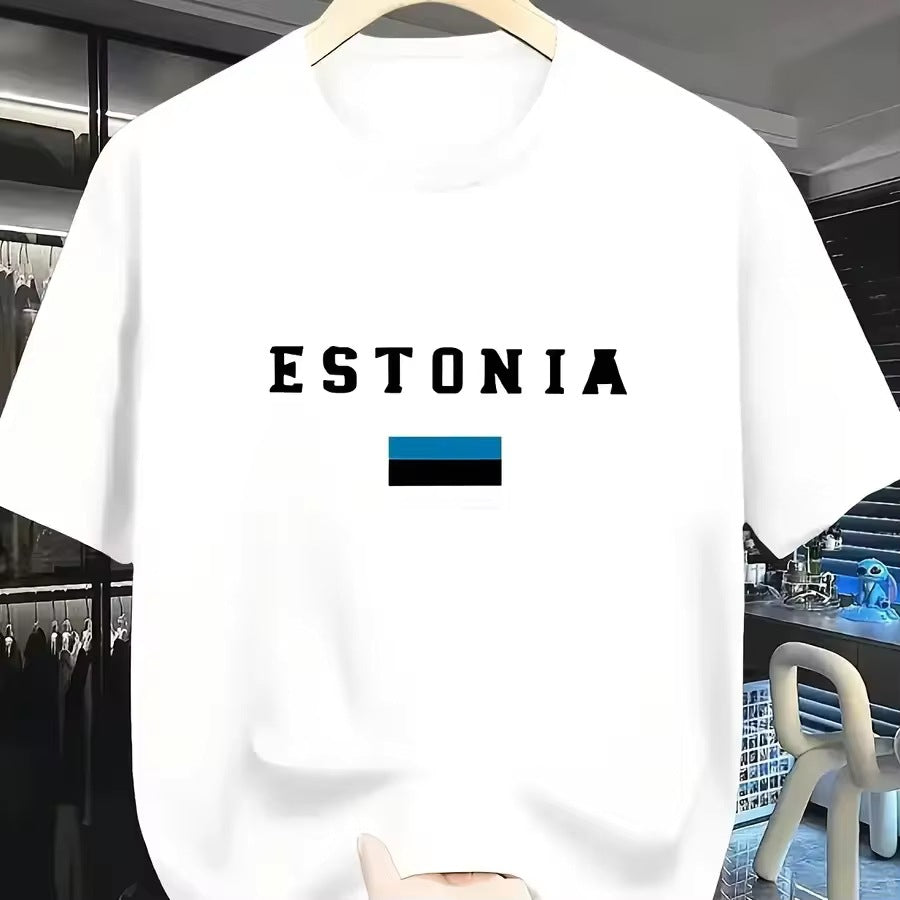 Gedrucktes Weitgeschnittenes Leichtes Kurzarmshirt