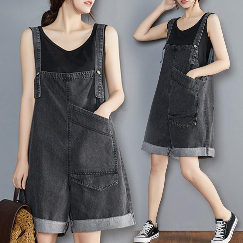 Denim-Latzhose im Loose-Fit
