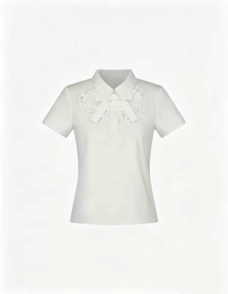 Lace-Kragen-Pullover