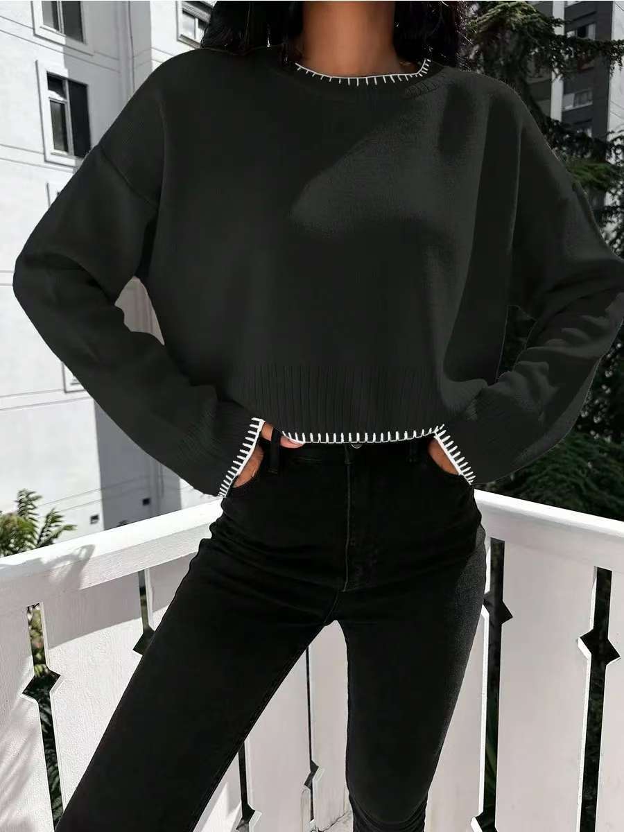 Farbblock-Pullover