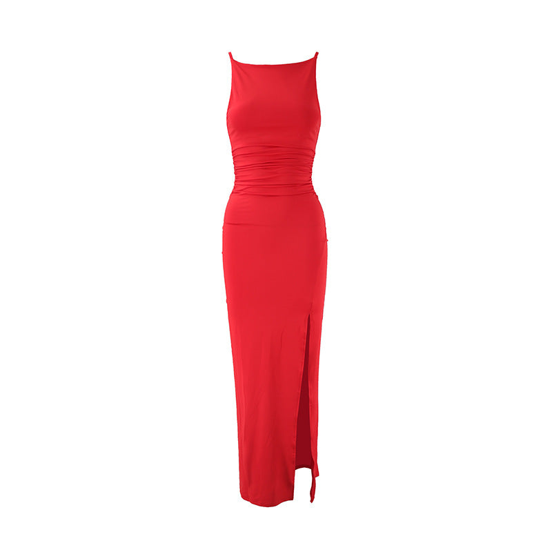 Trägerloses Off-Shoulder Maxikleid mit Seitenschlitzen – Bild 7 | LuxeStyle