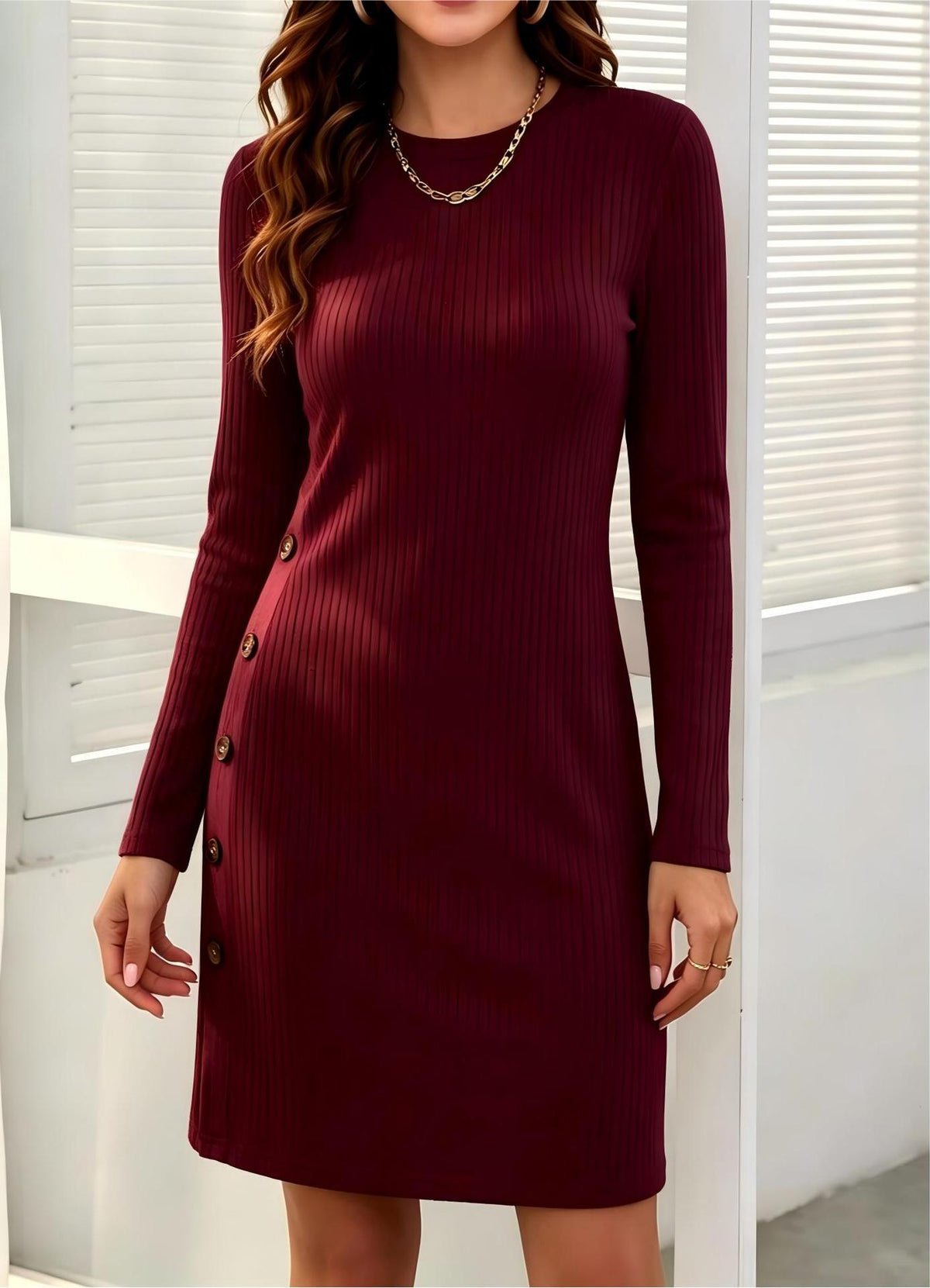 Bodycon Longsleeve-Kleid in Schwarz – Bild 9 | LuxeStyle