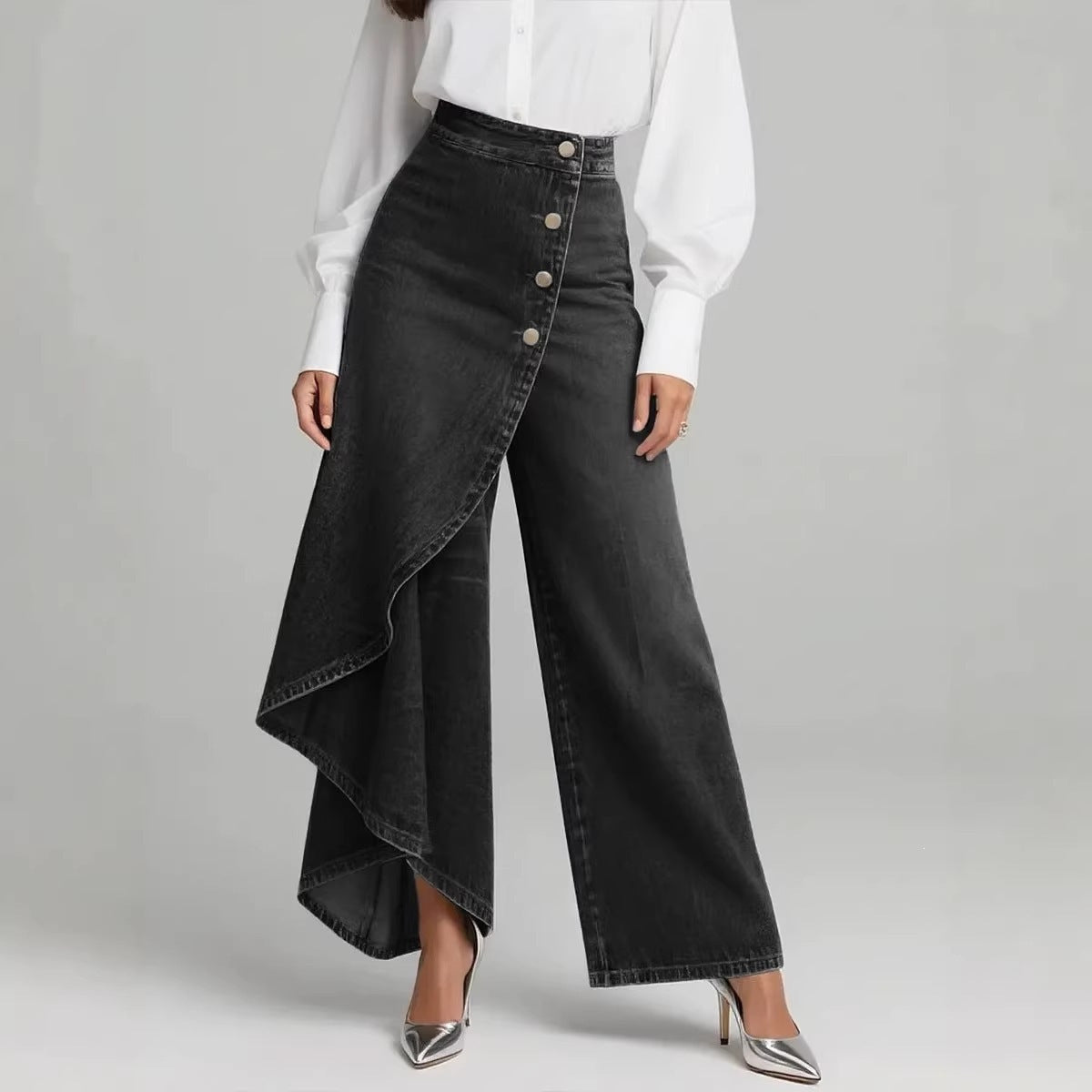 Einfarbige Denim Jeans