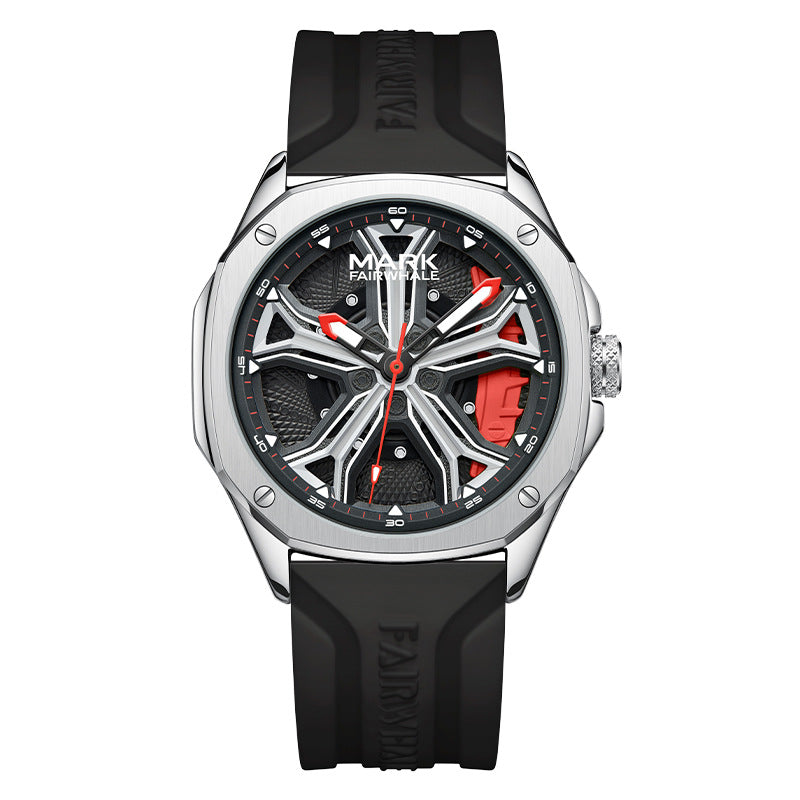 Quarzuhr mit Zifferblatt und Silikonarmband – Bild 2 | LuxeStyle