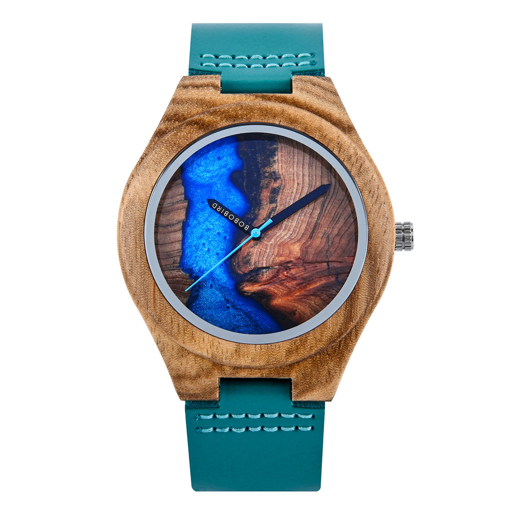 Vintage-Uhr aus Resin und Holz