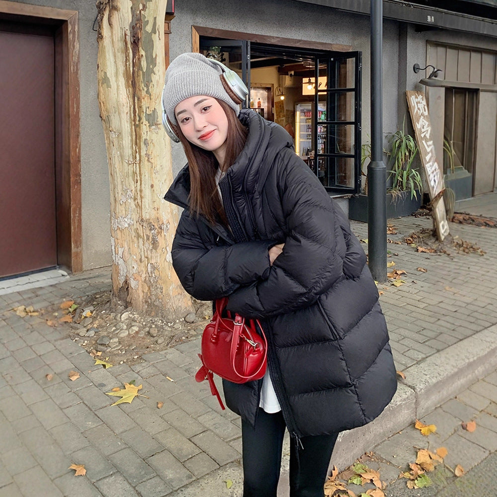 Weisses Daunenjacke mit Kapuze – Bild 5 | LuxeStyle