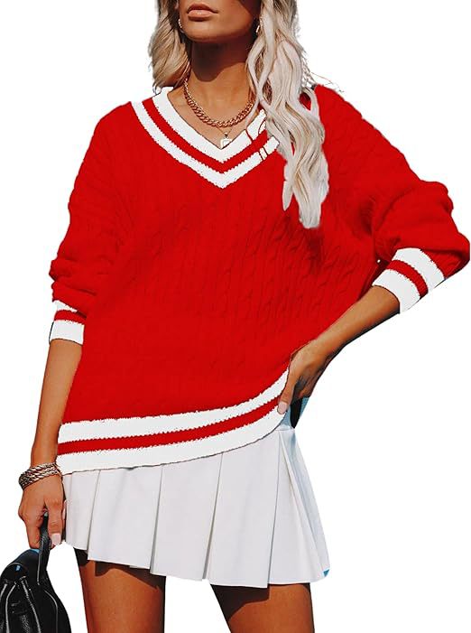 Kuscheliger Strickpullover mit V-Ausschnitt