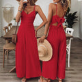 Eleganter Jumpsuit mit Spaghettiträgern und Rückenmasche – Bild 1 | LuxeStyle
