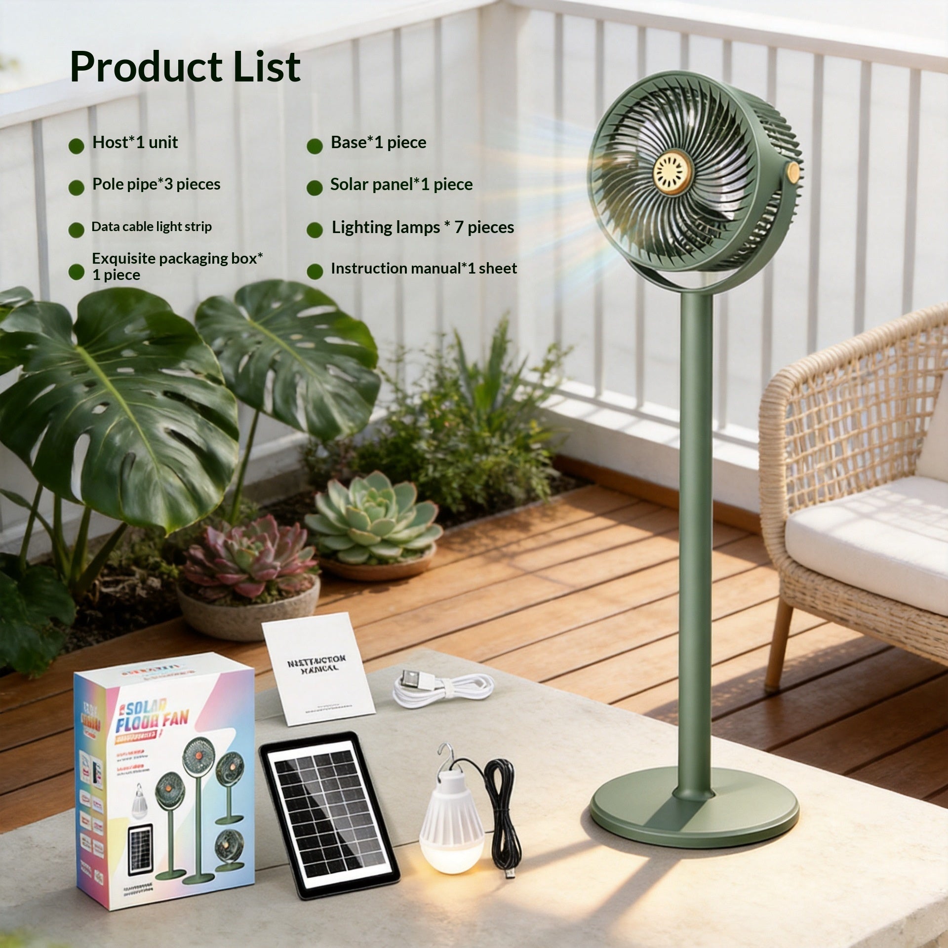 Solar Bodenventilator mit starkem Luftstrom
