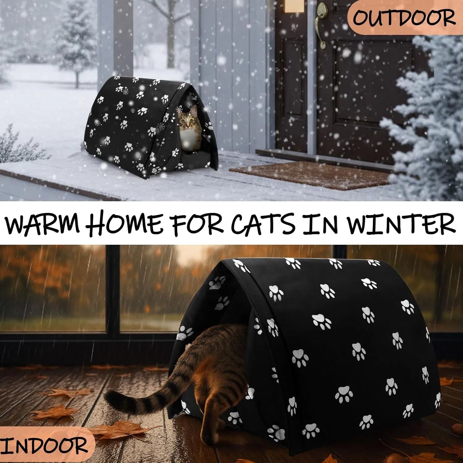 Winter Outdoor Katzenhaus mit Wärmekissen
