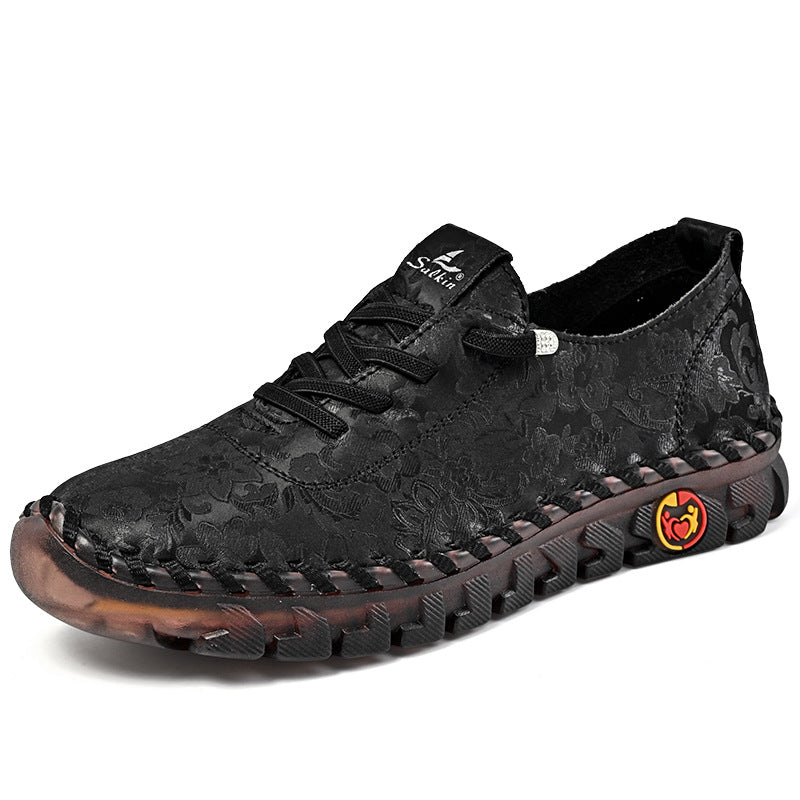 Leder-Sneaker mit flacher Sohle – Bild 5 | LuxeStyle