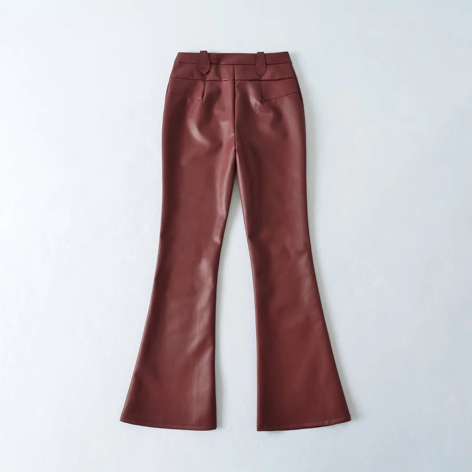 High-Rise Bootcut Hose im Motorrad-Stil
