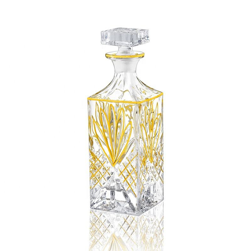 Whiskey-Set mit Goldrand