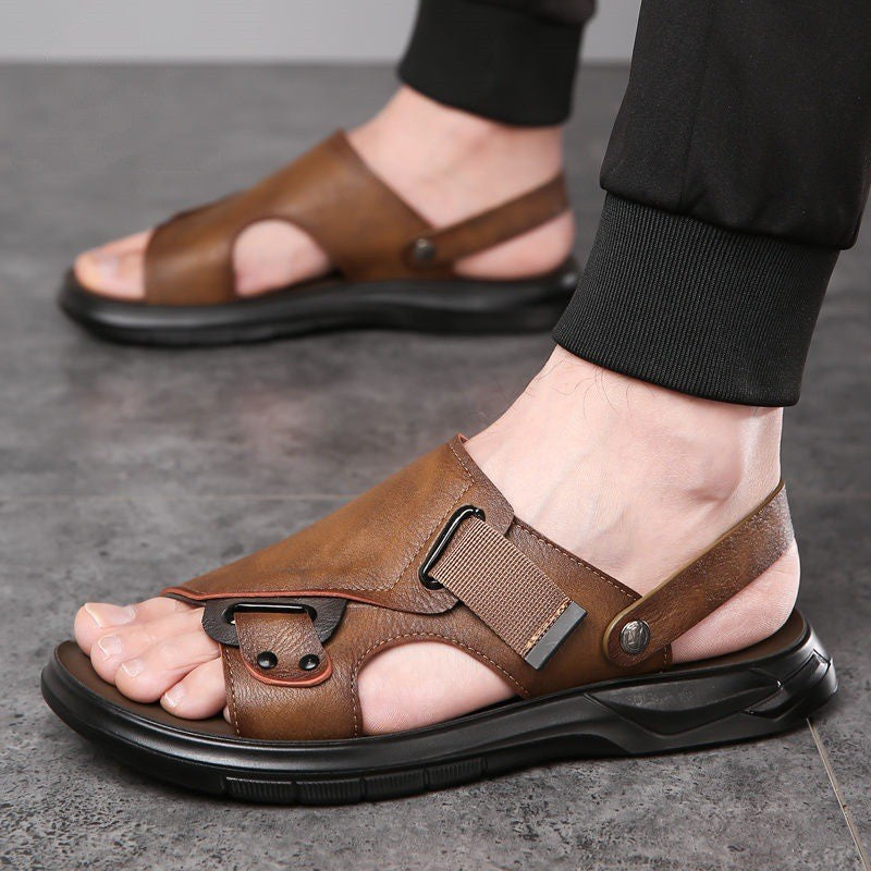 Herren Leder-Sandalen mit dicker Sohle