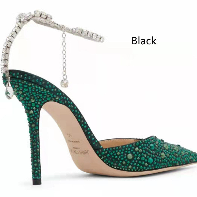 Sandalen mit Strasskette und Stilettoabsatz – Bild 6 | LuxeStyle