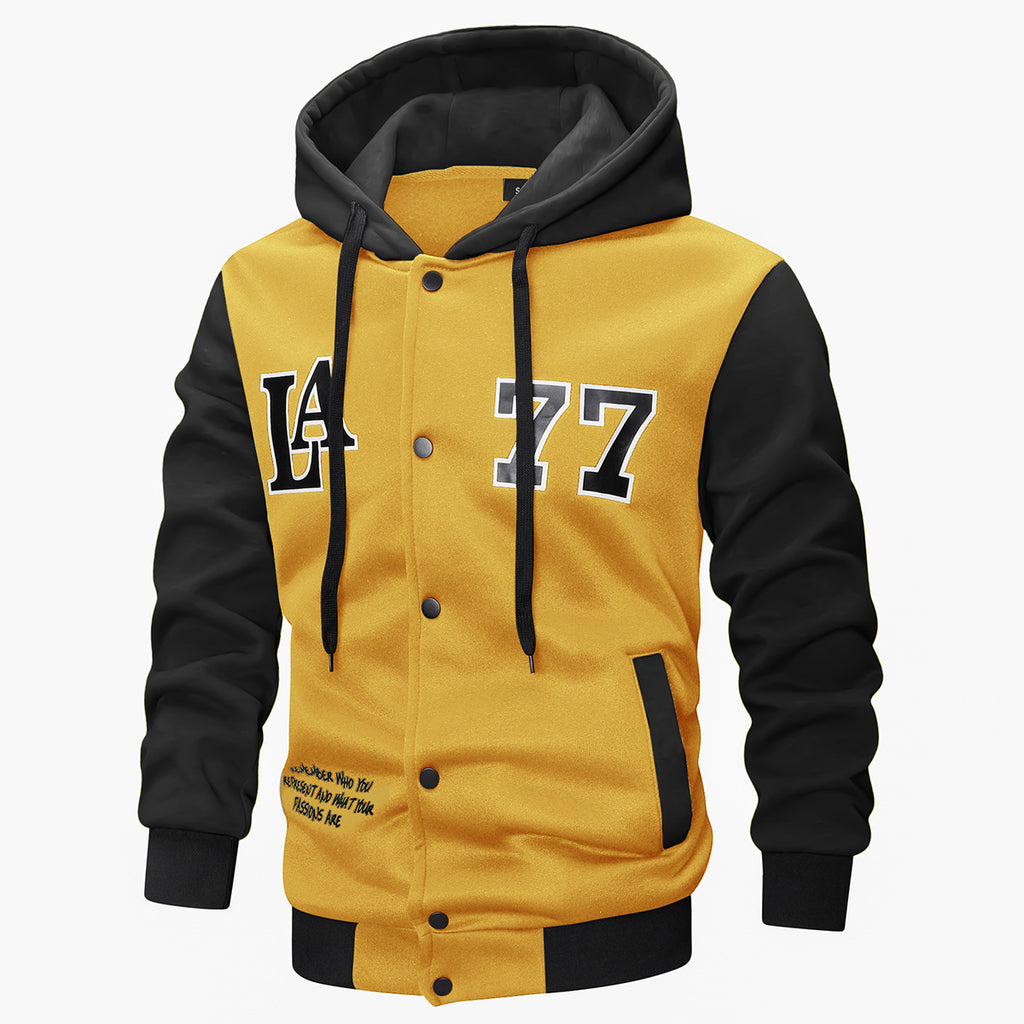 Herren Strick-Kapuzenjacke mit Stickerei & Print
