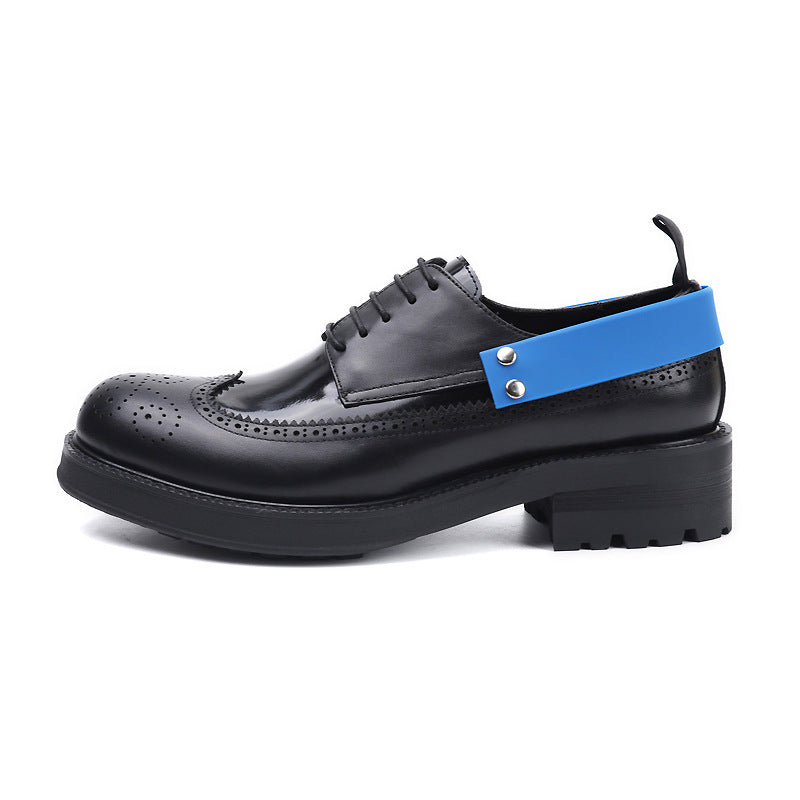Elegante handgemachte Lederschuhe mit dicker Sohle