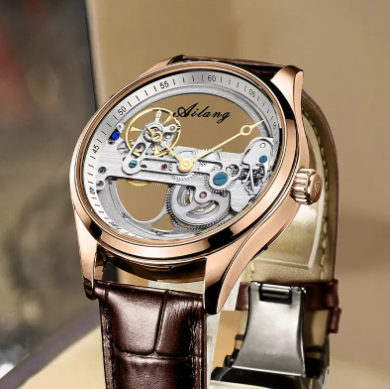 Mechanische Skelett-Herrenuhr mit Silikonband