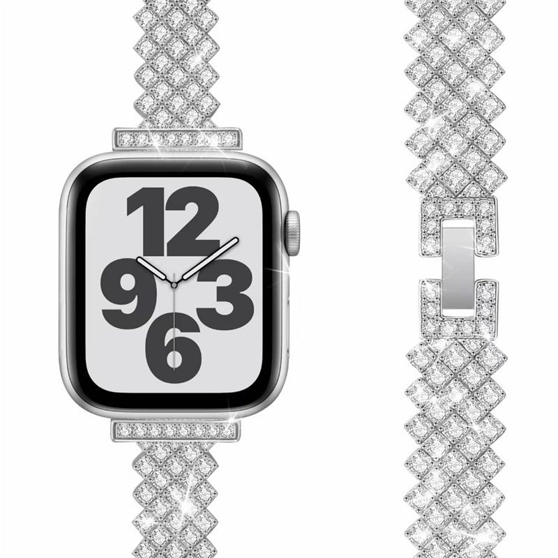 Metall-Uhrenarmband mit Strasssteinen – Bild 6 | LuxeStyle