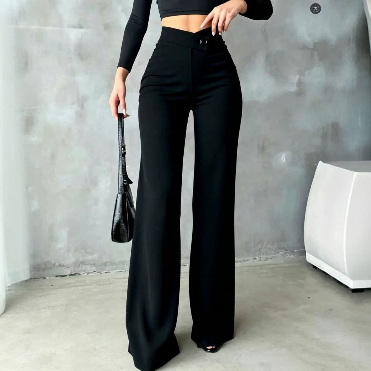 Elegante High-Waist Hose mit weitem Bein
