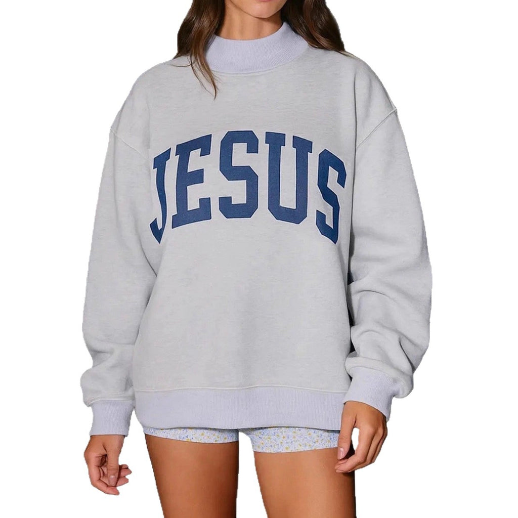 Bedruckter Oversize-Hoodie mit langen Ärmeln