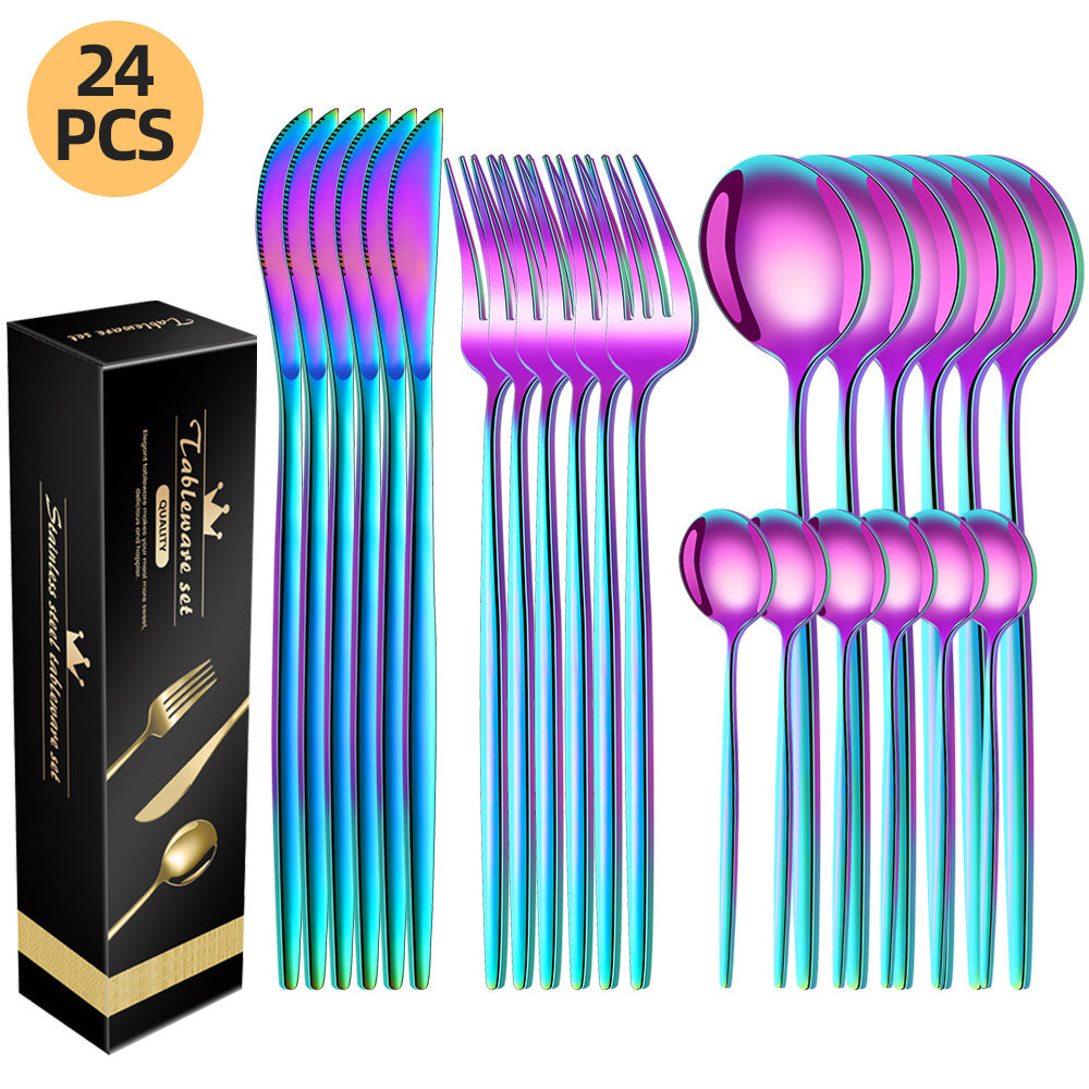 Edelstahl Besteckset 24-teilig – Bild 3 | LuxeStyle