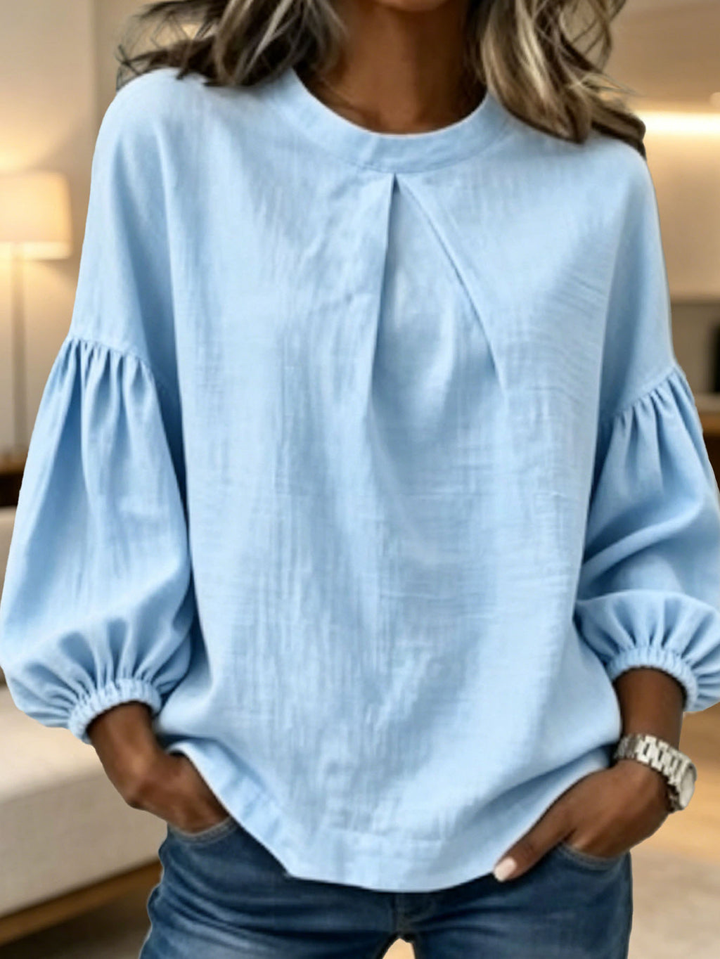 Langarmshirt mit Rundhals