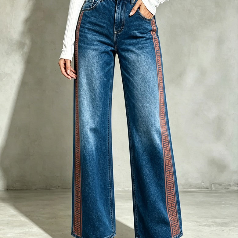 Straight-Leg Jeans aus echtem Denim