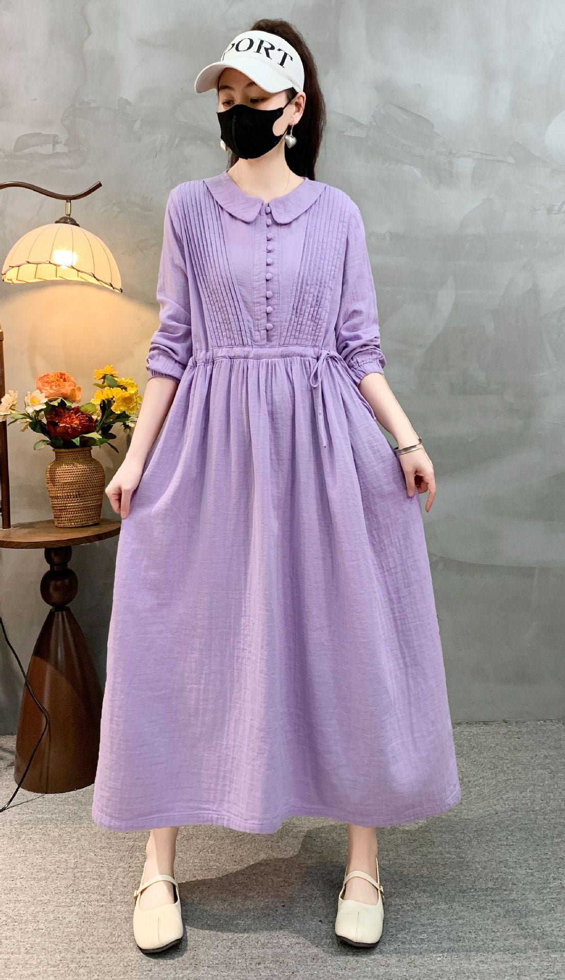 Retro-Kleid mit Langarm