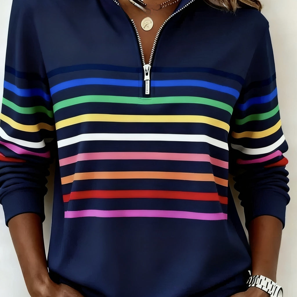 Weihnachts-Sweatshirt mit Print und Reißverschluss