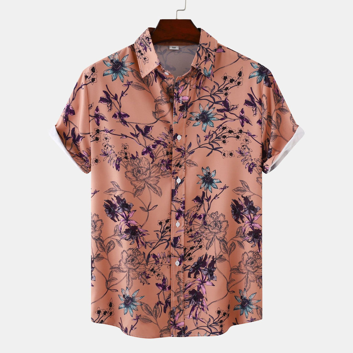 Kurzärmliges Männer-Shirt mit Blumenprint – Bild 8 | LuxeStyle