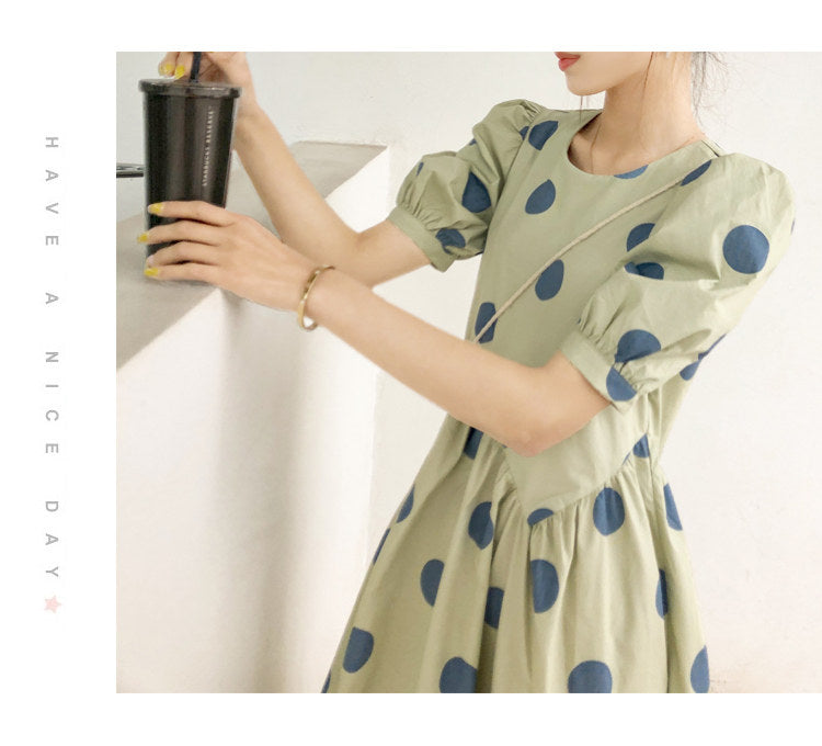 Retro A-Linien Midikleid mit Polka Dots – Bild 4 | LuxeStyle
