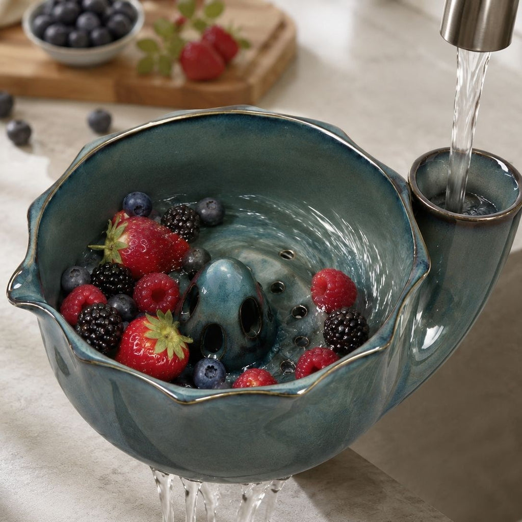 Drehbare Keramik-Abtropfschale für Obst – Bild 3 | LuxeStyle