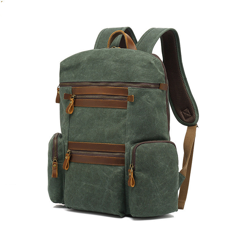 Robuster Laptop-Rucksack aus gewachstem Canvas – Bild 5 | LuxeStyle