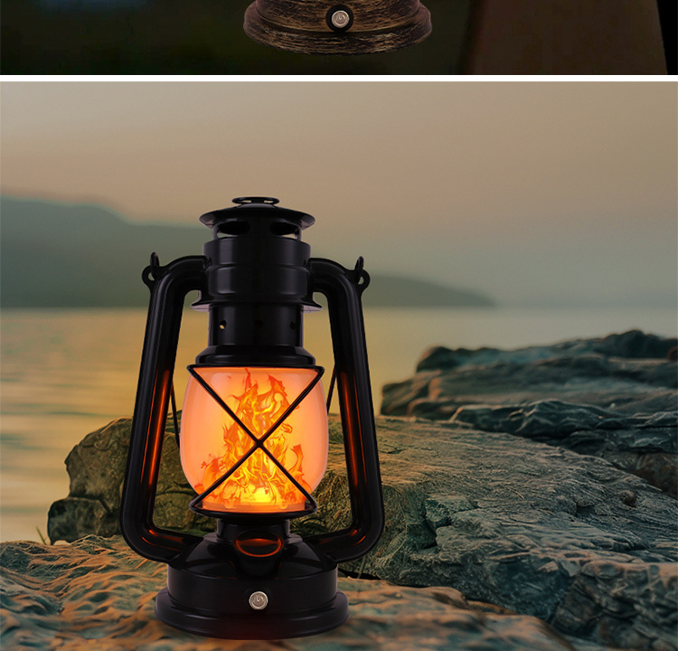 Retro Flammen-Tischlampe LED · aufladbar