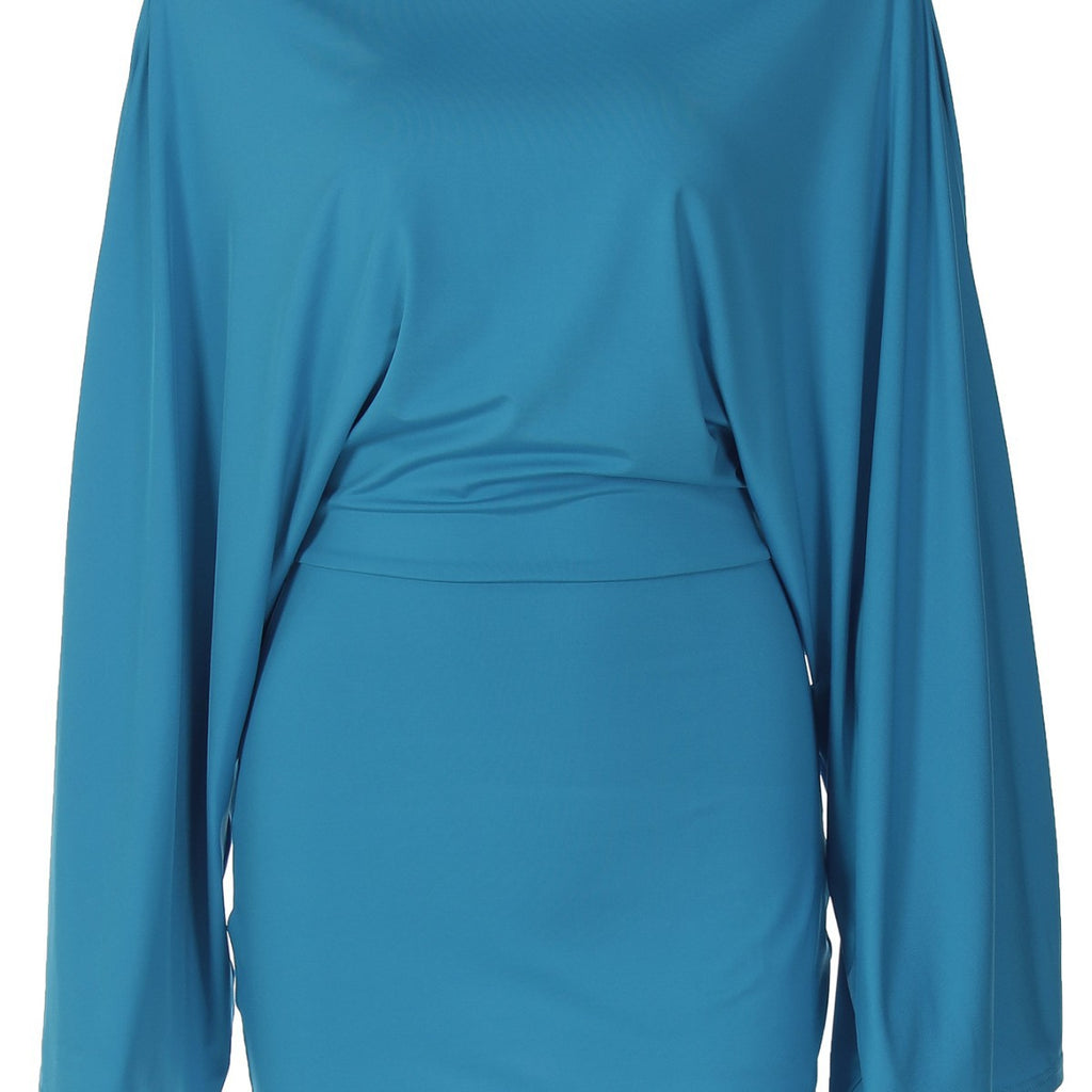 Off-Shoulder Bodycon Minikleid mit Fledermausärmeln